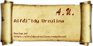 Alföldy Urzulina névjegykártya